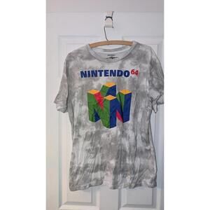 Nintendo 64 N64 Logo Tie-Dye Style T-Shirt Grey 2XL Official Gaming Tee 2019